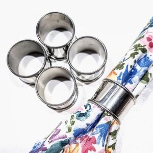 Vintage Kirk Stieff Pewter Metal Napkin Rings Holders Set of 5